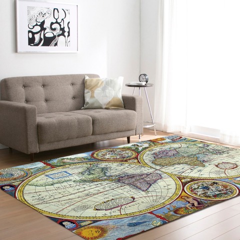 Large World Map Carpets Rug Bedroom Kids Baby Play Crawling Mat