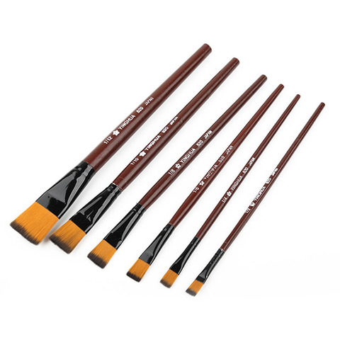6Pcs High Quality Artist Nylon Hair Wooden Handle Watercolor Acrylic Oil Paint Brush Set For Drawing Painting Art Supplies ► Photo 1/6