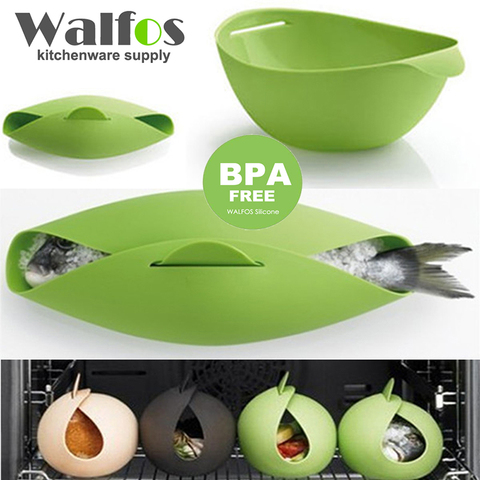 WALFOS silicone Steamer  microwave Steamer oven Fish Kettle Poacher Cooker Food Vegetable Bowl Basket Kitchen Cooking Tools ► Photo 1/6