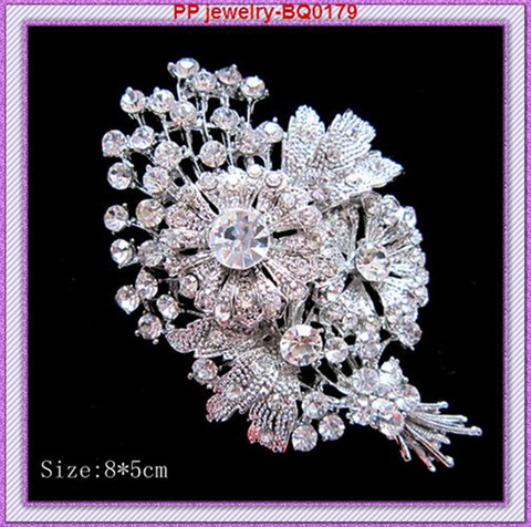 Retail Cheapest Price Vintage Style Women Fashion Hot Crystal Bunch Of Flower Wedding Bridal Brooch Big Luxury Brooch Pins ► Photo 1/1