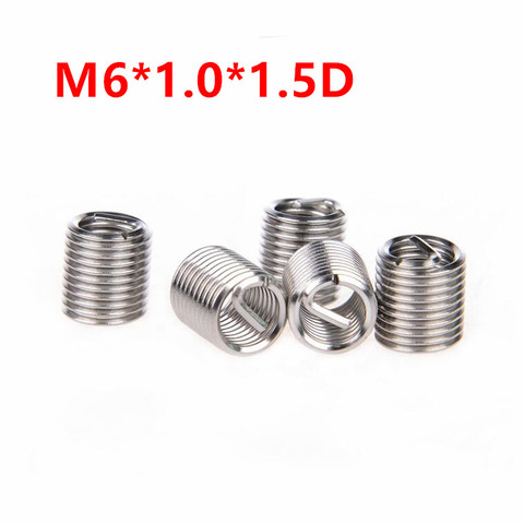 100pcs M6*1.0*1.5D Wire Thread Insert, m6x1.5d Wire screw sleeve, M6 Screw Bushing Helicoil Wire Thread Repair Inserts SUS304 ► Photo 1/3