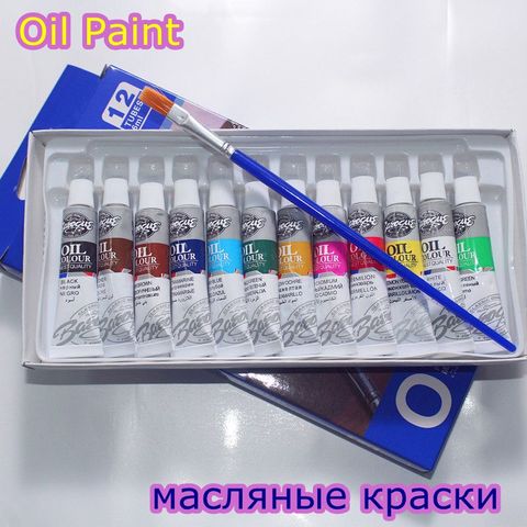 Oil Colors Paints Fine Painting Art Supplies 12 Colours 6 ML Tube Offer 1 Brush For Free ► Photo 1/6