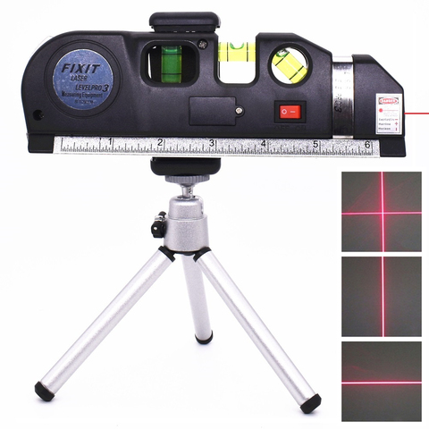 Laser Level Vertical Measure Tape Horizontal Lasers Adjusted Multifunctional Standard Ruler Cross Lines Instrument with Tripod ► Photo 1/6