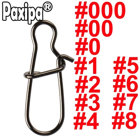 20 or 50 or 100 pcs Stainless Steel Fishing Snaps Fastlock Clips Size 0-8 Safety Connector Accessories Tackle for Lures hooks ► Photo 1/5