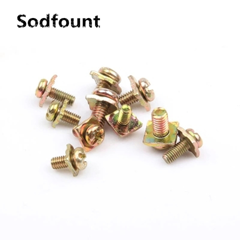 50pcs Square washer two combination screw M3 M3.5 M4 PM cross round head pan head pad nickel plated small screws ► Photo 1/3