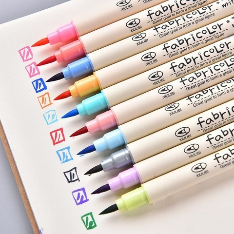 10 Color Fabricolor Write Brush Pen Calligraphy Paint Marker Pens Set Drawing Painting Watercolor Art Brush Pen 04429 ► Photo 1/6