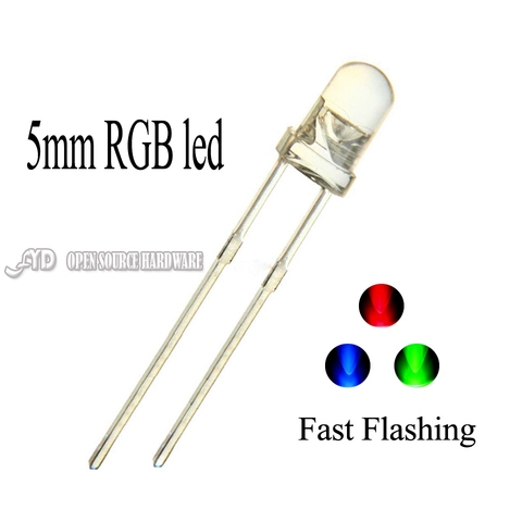 100pcs Colour Changing Blinking 5mm Flashing LED Diode Flash RGB Transparent Multicolor Flicker Round 5 mm Light-Emitting Diode ► Photo 1/6