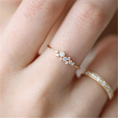 Stylish Fashion Women Ring Finger Jewelry Rose Gold /Sliver /Gold Color Rhinestone Crystal Opal Rings 6/7/8/9 Size Hot Sale ► Photo 1/6