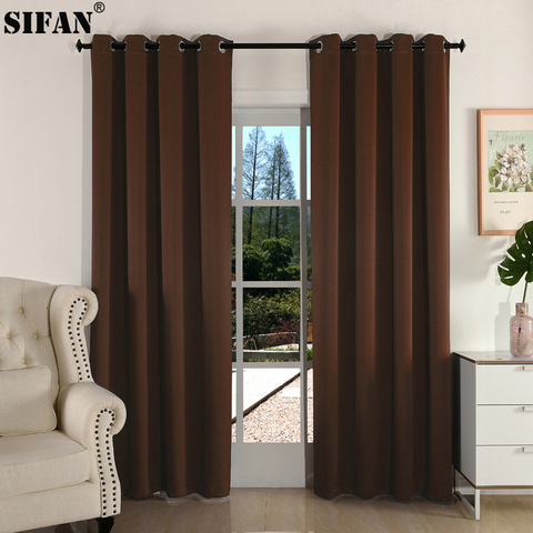 Solid Color Window Blackout Curtains for Living Room Bedroom Modern Treatment Drapes Finished Cortina Custom Size ► Photo 1/6