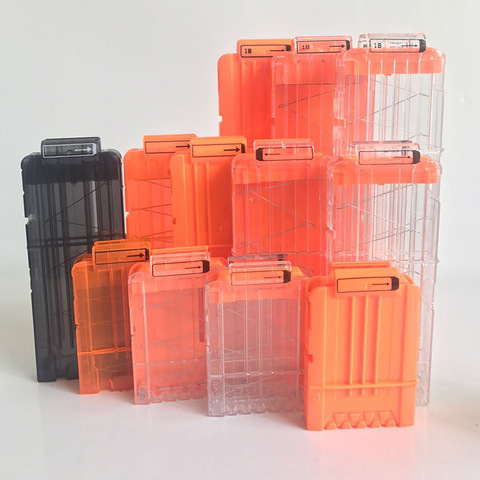 12 Reload Clip Magazines Round Darts Replacement Plastic Magazines Toy Gun Soft Bullet Clip Orange For Nerf N-Strike ► Photo 1/2