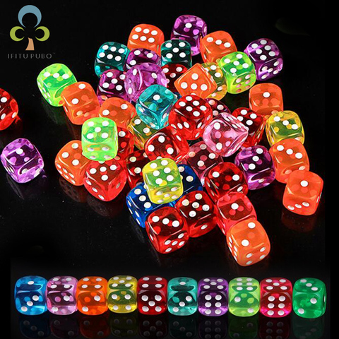 30PCS 6 Sided Portable Table Games Dice 14MM Acrylic Round Corner Board Game Dice Party Gambling Game Cubes Digital Dices GYH ► Photo 1/6