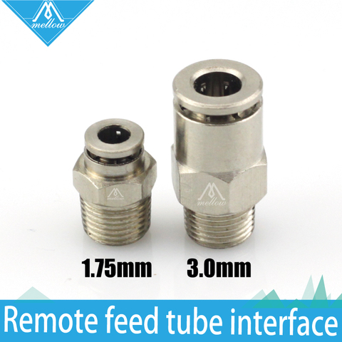 High Quality 2pcs 3D printer remote feed tube interface/ remote inlet port connector /Teflonto tube adapter  Use for 1.75mm/3mm ► Photo 1/6