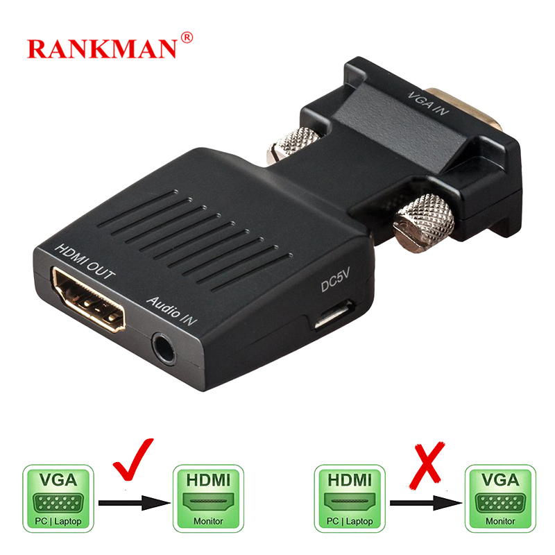 Price History Review On Rankman Vga Male To Hdmi Female Converter With Audio Adapter Cables 7 1080p For Hdtv Monitor Projector Pc Laptop Tv Box Ps3 Aliexpress Seller Rankman Official Store Price History Review On Rankman Vga Male To Hdmi Female Converter With Audio Adapter Cables 7 1080p For Hdtv Monitor Projector Pc Laptop Tv Box Ps3 Aliexpress Seller Rankman Official Store