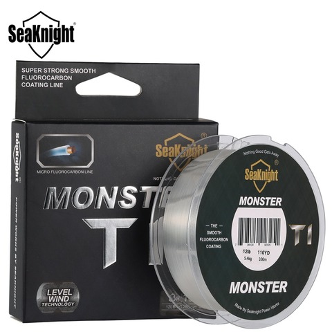 SeaKnight 2022 New Arrival  T1 100M Fluorocarbon Fishing Line 100% Coating Monofilament Leader Sinking Line 0.8#-8.0# ► Photo 1/6