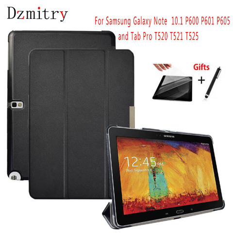 Slim PU Leather For Samsung Galaxy Note 10.1 2014 Edition SM-P600 P601 P605 607/Tab pro 10.1 T520 T521 T525 Tablet Case+Film+Pen ► Photo 1/6