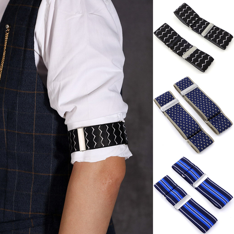 Elasticated Unisex Armbands Sleeve Garter Adjustable Gift Shirt Sleeve Holders Cufflinks Business Wedding Groom Accessories ► Photo 1/6