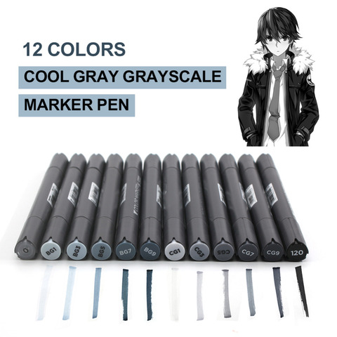 60/80 Colors Graphic Marker Pen Dual Tip Sketch Pen Double Ended Finecolour  Sketch Marker With Black Bag