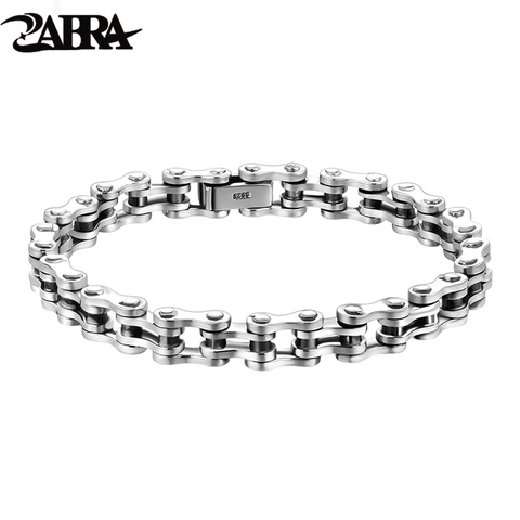ZABRA Biker Bracelet Solid 925 Sterling Silver Bracelets Men Link Chain High Polished Handmade Vintage Punk Jewelry For Female ► Photo 1/6