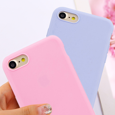 Ultra-thin Candy Color Case for iPhone 6 6S Plus Silicone TPU Soft Back Cover for iPhone 7 8 Plus X 5 5S SE Phone Cases Capa ► Photo 1/6