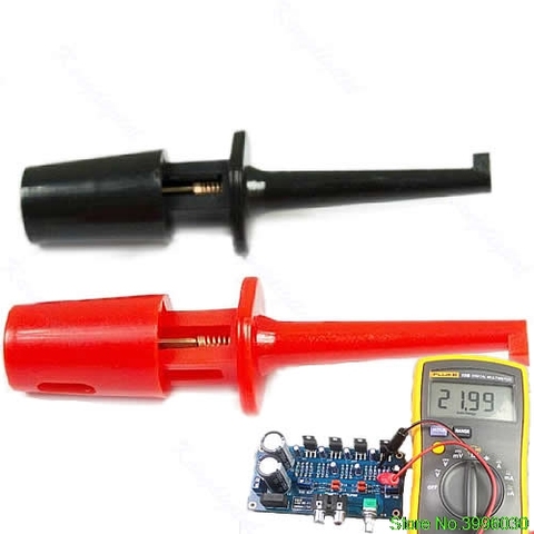 New 1 Pair Single Hook Clip Test Probe Lead Wire Mini Grabber Kit For Multimeter ► Photo 1/1