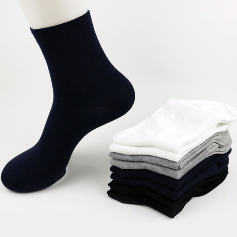 2022 Fashion Solid Color Women Men Brand Classical Shot Cotton Black Business Casual Sweat Comfortable Breathable Men's Socks ► Photo 1/6