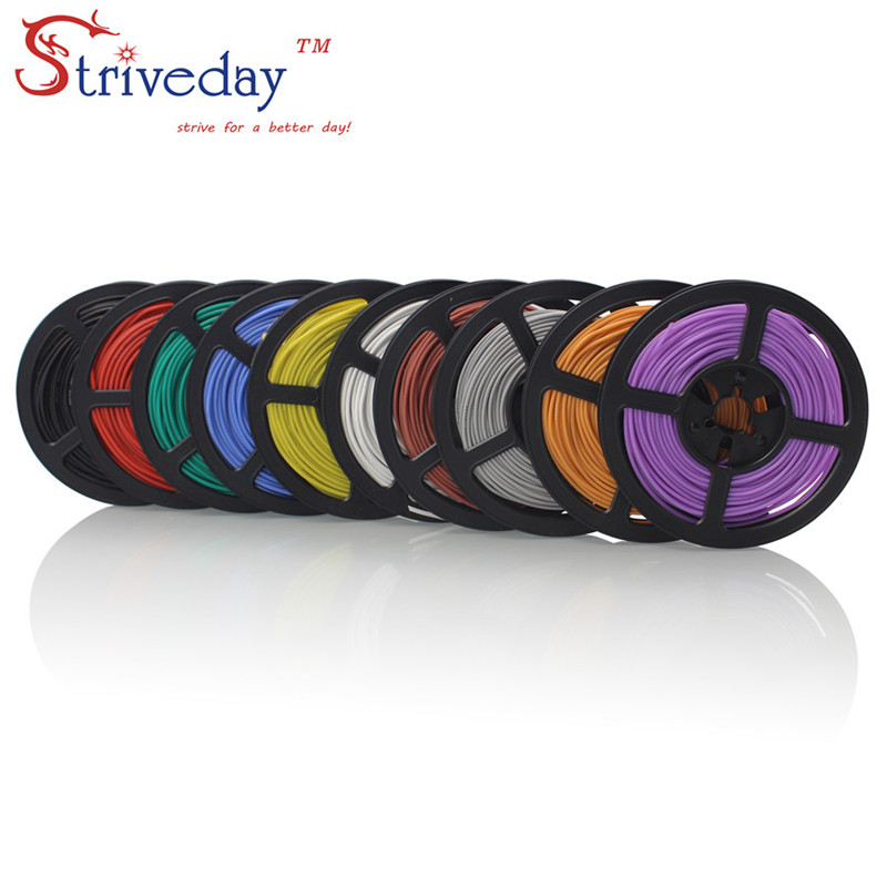 5 Meters 30awg Flexible Silicone Wire Outer Diameter 1.2mm 10 Colors Can choose 