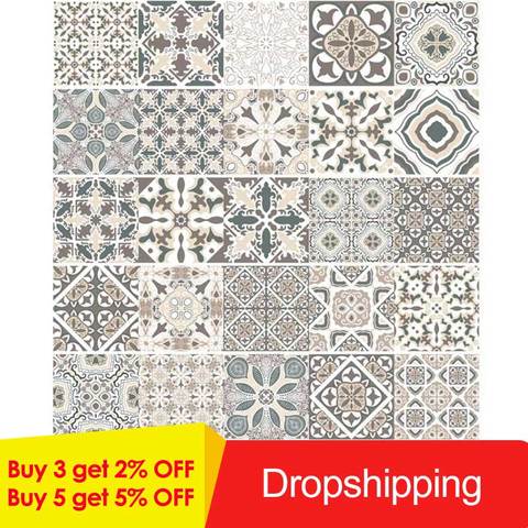 Retro Tiles Wall Stickers for Bathroom kitchen Tile Stickers Decor Adhesive Waterproof PVC Wall Stickers Kitchen Waist Line New ► Photo 1/6