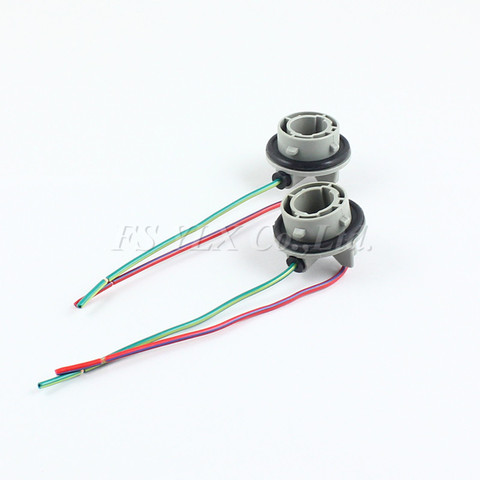 FSYLX 2 x 1156 7506 P21W BA15S LED Bulbs Socket Harness Plugs female holder adapter connector ba15s lamp bulb wire cables ► Photo 1/6