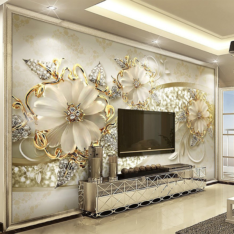European Style 3D Relief Flowers Pattern Jewelry Photo Murals Wallpaper  Living Room Hotel Luxury Background Wall Painting Decor - Price history &  Review | AliExpress Seller - Shop2677033 Store 