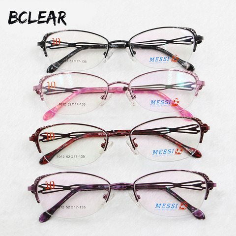 BCLEAR Beautiful women cat eye style metal alloy eyeglasses new half frame female eyewear black pink purple red color hot 1012 ► Photo 1/6