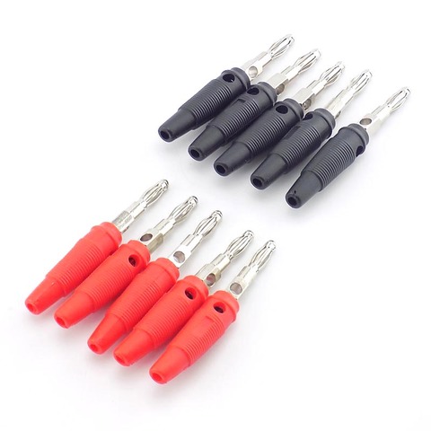 10pcs 4pcs 4mm Banana Plugs Connector Solderless video Musical Speaker Stackable Cable Wire Pin Banana Plug Connectors Red Black ► Photo 1/5