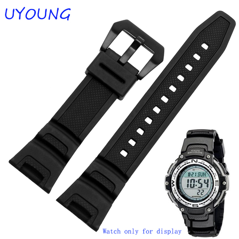 Black Silicone Rubber waterproof Strap for C asio sgw-100 watchbands Smart watches accessories Strap Bracelet ► Photo 1/5