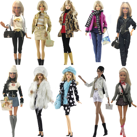 NK One Set Doll Dress Fashion Super Model Coat Modern Outfit Daily Wear For Barbie Doll Accessories Gift Baby Toys Mix Style JJ ► Photo 1/5