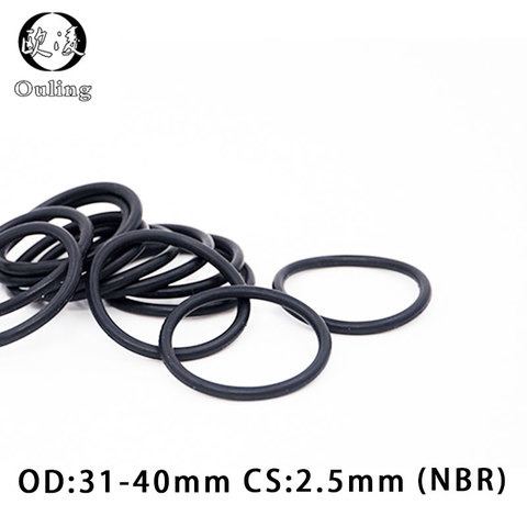 20PC/lot Rubber Ring Black NBR Sealing O Ring OD31/32/33/34/35/36/37/38/40*2.5mm Thickness O-Ring Seal Gasket Oil Ring Washer ► Photo 1/6