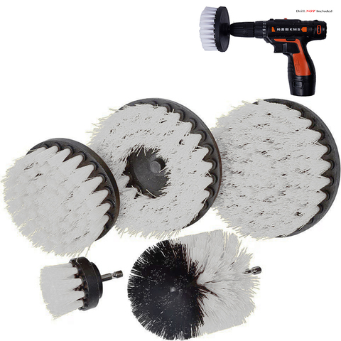 2 3.5 4 5 Inch Solid Hollow Drill Power Scrub Clean Brush for Leather Plastic Wooden Furniture White Brushes for Drill ► Photo 1/6
