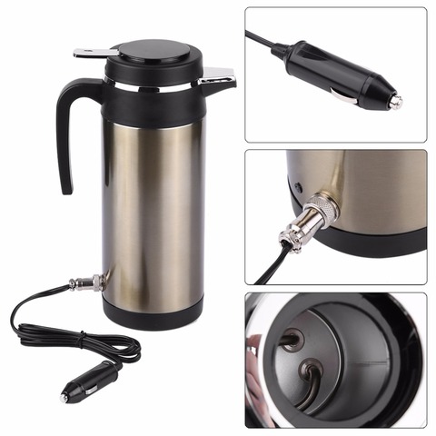 1200ML 12V24V Car Heating Water Bottle Stainless Steel Electric In-car Kettle Travel Thermoses Auto Boiling Water Bottle ► Photo 1/6