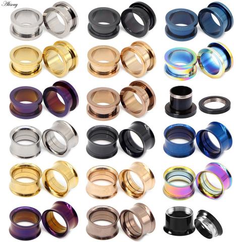 Alisouy 2PC 2-30mm Ear Tunnels Plugs 316L Stainless Steel Piercing Jewelry Ear Gauges Ear Stretchers Expandar Plugs and Tunnels ► Photo 1/6
