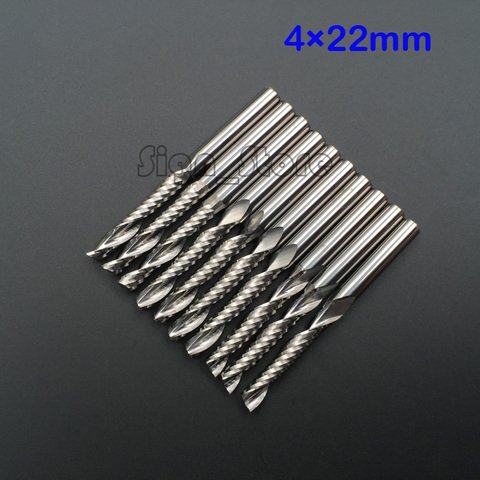 10pcs High Quality cnc bits single flute Spiral Router Carbide End Mill Cutter Tools 4mm x 22mm Free Shipping ► Photo 1/1