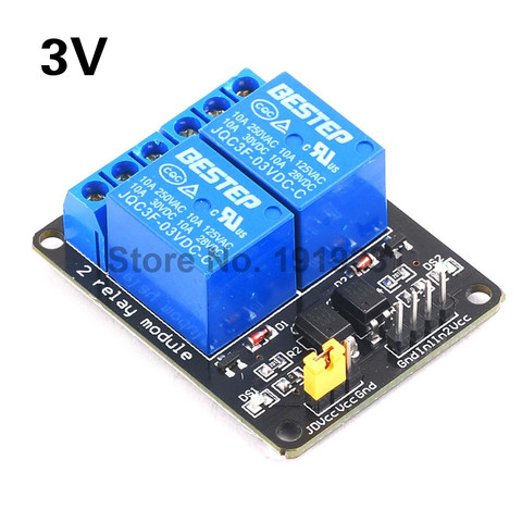 3.3V 2 Channel Relay Module Optocoupler Isolation Module Relay Control Board ► Photo 1/5