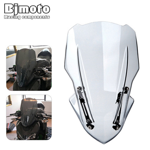 Bjmoto motorcycle motocross Clear Z 900 Screen Windshield Windscreen Air Deflector Bracket for Kawasaki Z900 2017 2022 ► Photo 1/6