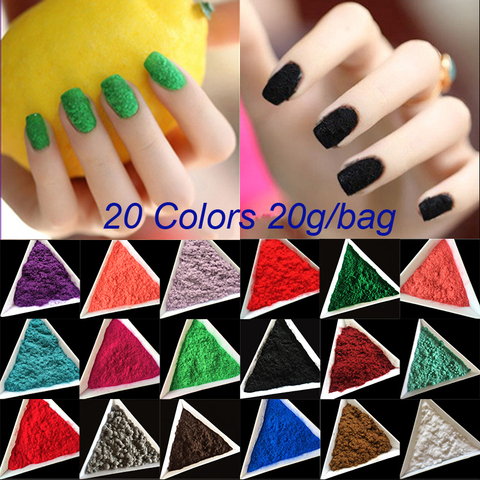 Wholesale 20 Colors 20g/bag Candy Decoration Polish Nail Art DIY Tips Design Velvet Flocking Dust Powder Manicure Velvet Powder ► Photo 1/6