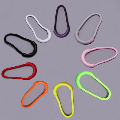 10pcs New Plastic Zipper Pulls 9 Color Rope Ends Lock Zip Clip Buckle For Clothing Backpack Luggage Accessories ► Photo 1/5