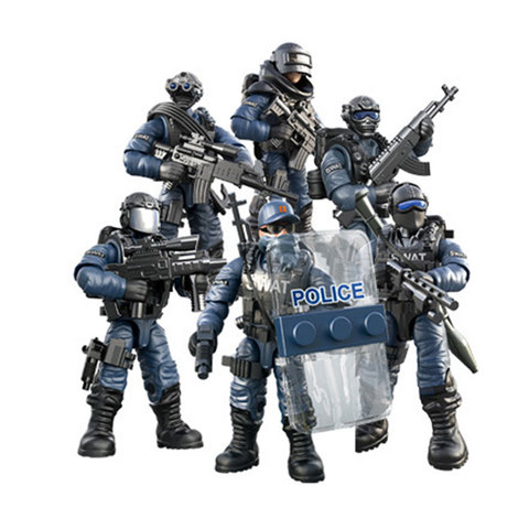 Mini Soldier Set SWAT Special police Figurines with Building Blocks Gun Army Compatible All Major Brands Toys Gift Dropshipping ► Photo 1/6