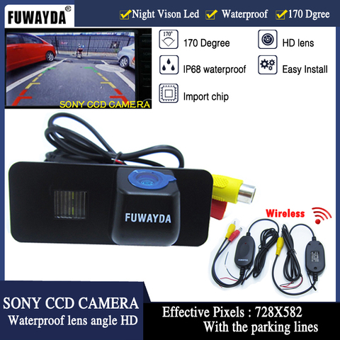 FUWAYDA Wireless SONY CCD Car Rear View CAMERA for VW Volkswagen PHAETON/SCIROCCO/GOLF 4 5 6 MK4 MK5/EOS/LUPO/BEETLE ► Photo 1/5