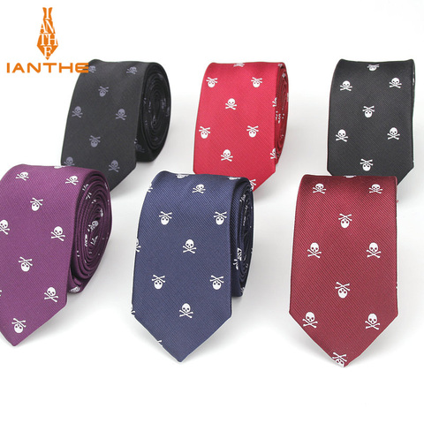 Brand New Men's Casual Slim Skull Ties For Men Classic Polyester Neckties Fashion Man Tie for Wedding Party Male tie Neckwear ► Photo 1/6