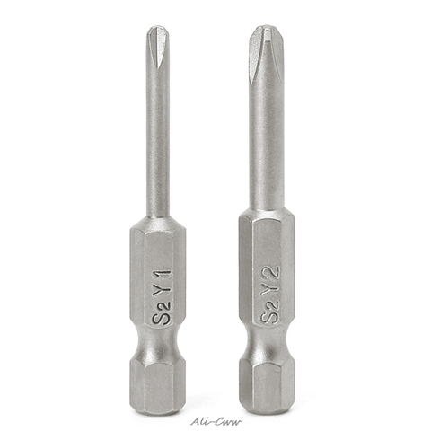 2 Pcs 50mm Magnetic 1/4'' Hex Shank Tri-wing Y Tip Head Screwdriver Bits Set ► Photo 1/6