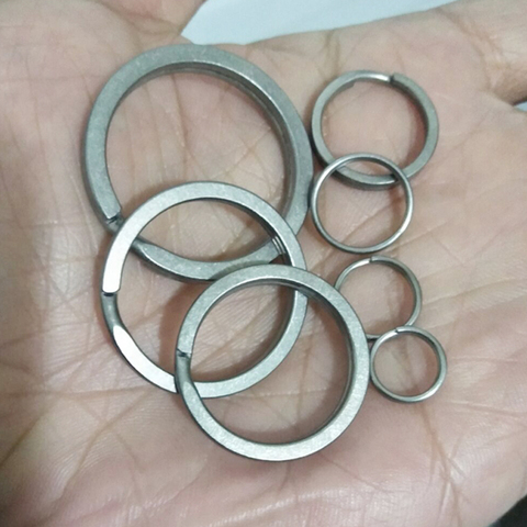 10PCS Titanium TC4 Ti Round Metal Keyring EDC Split Key Ring Key Chain 10mm/12mm/14mm/18mm/25mm/28mm/32mm FW136 ► Photo 1/6