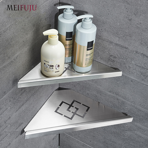 MEIFUJU Single Dual Triple Tier Bathroom Corner Shellf Shower 304 Stainless Steel Bathroom Shelves Wall Mounted Shampoo Shelf ► Photo 1/1