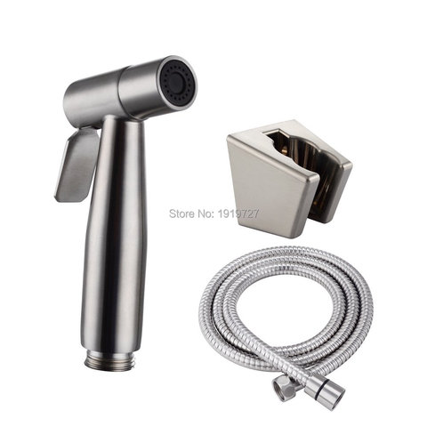 Brushed Stainless Steel Only Cold Bidet Faucets Mixers Taps Hand Held Bidet Shower Head Sprayer Shower Holder Shower Hose ► Photo 1/6