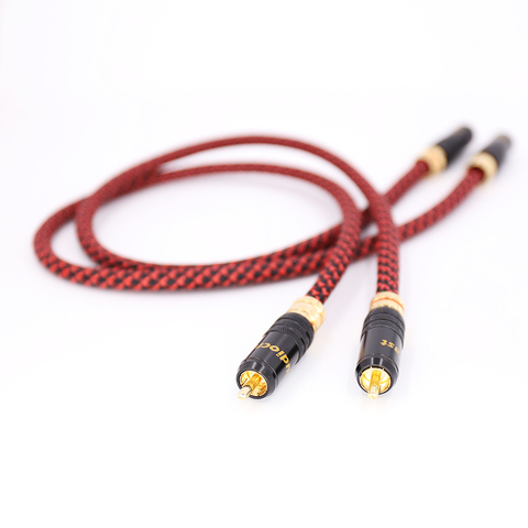 Pair HI-End Pure copper RCA To RCA Audio Cable 2RCA Interconnect cable OFC cable ► Photo 1/6